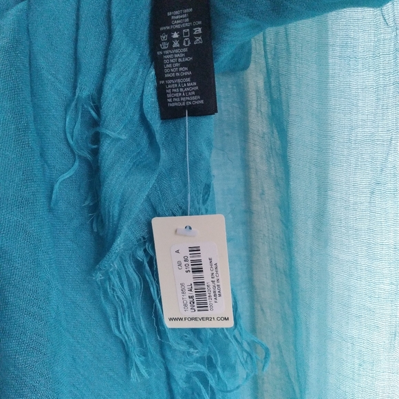 Forever 21 sheer long turquoise scarf - Picture 4 of 6
